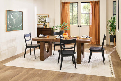 Table de salle à manger Sol de Kort &amp; Co. avec base piédestal, 78 po - brune