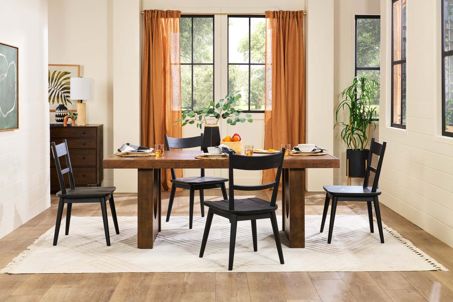 Table de salle à manger Sol de Kort &amp; Co. avec base piédestal, 78 po - brune