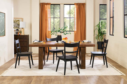 Table de salle à manger Sol de Kort &amp; Co. avec base piédestal, 78 po - brune