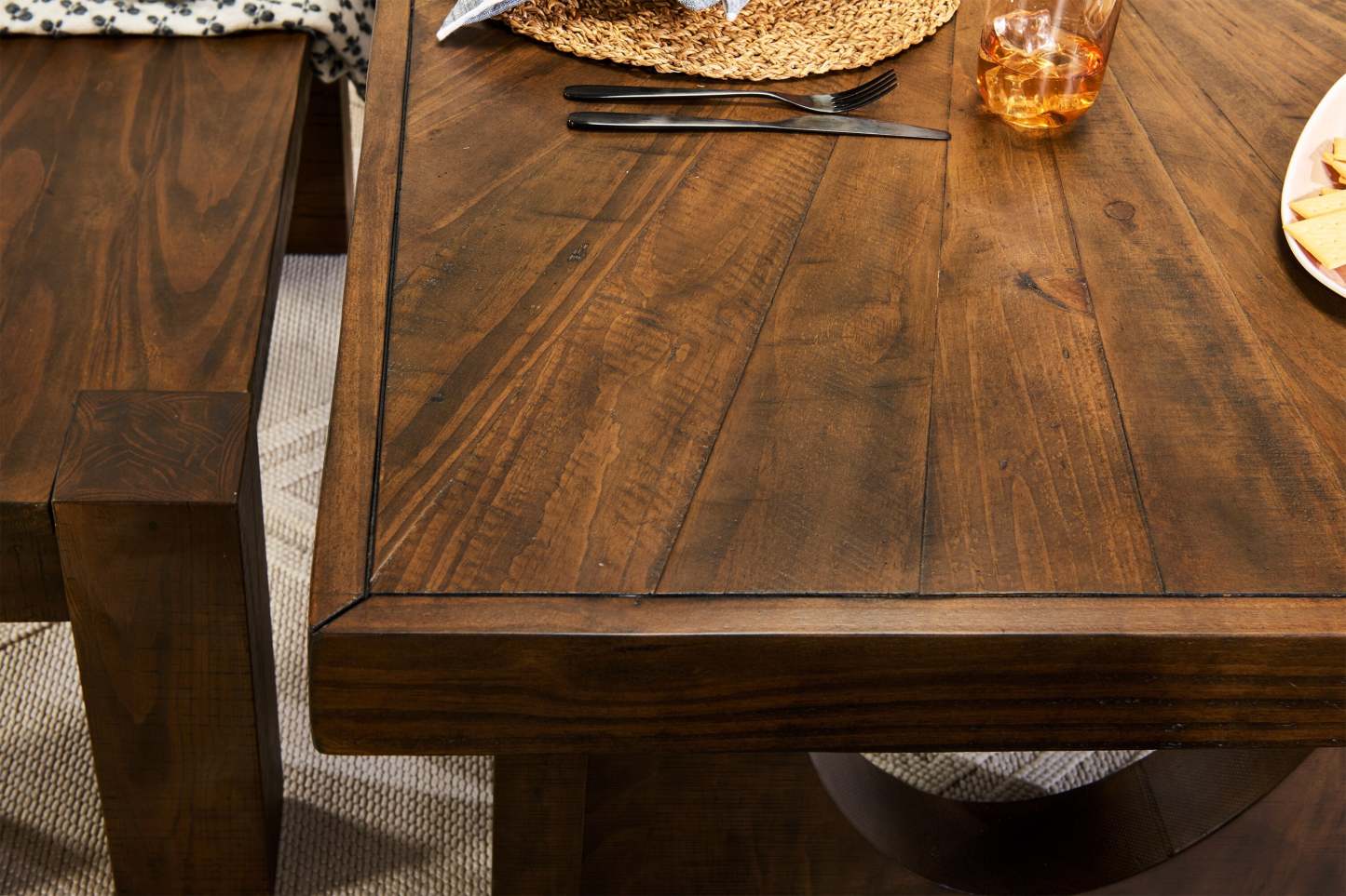 Table de salle à manger Sol de Kort &amp; Co. avec base piédestal, 78 po - brune