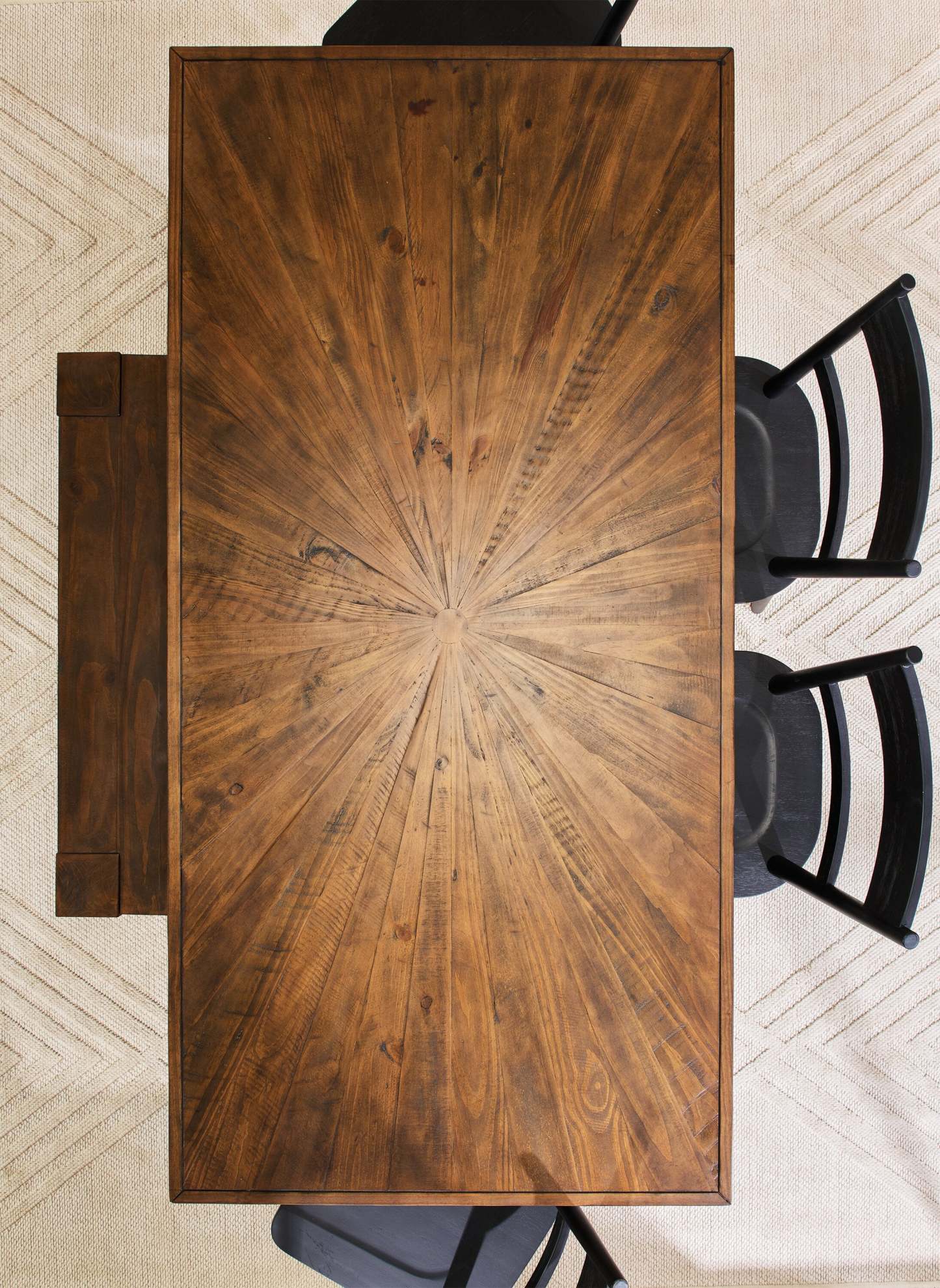 Table de salle à manger Sol de Kort &amp; Co. avec base piédestal, 78 po - brune