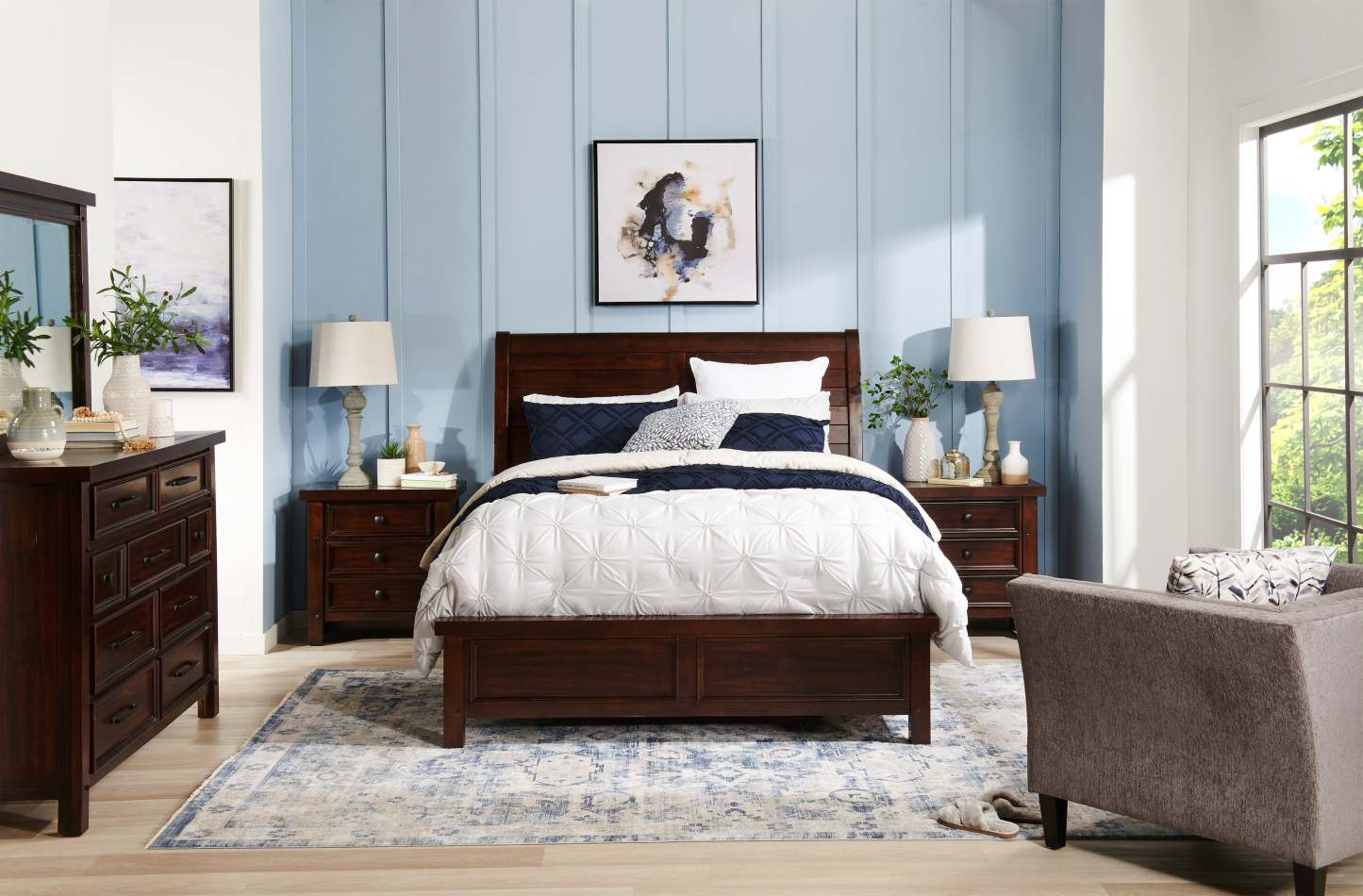 Table de chevet Sonoma à 3 tiroirs, 28 L x 28 H - Marron Mangue | Table de nuit Sonoma de 28 po (L) x 28 po (H) à 3 tiroirs - brun manguier