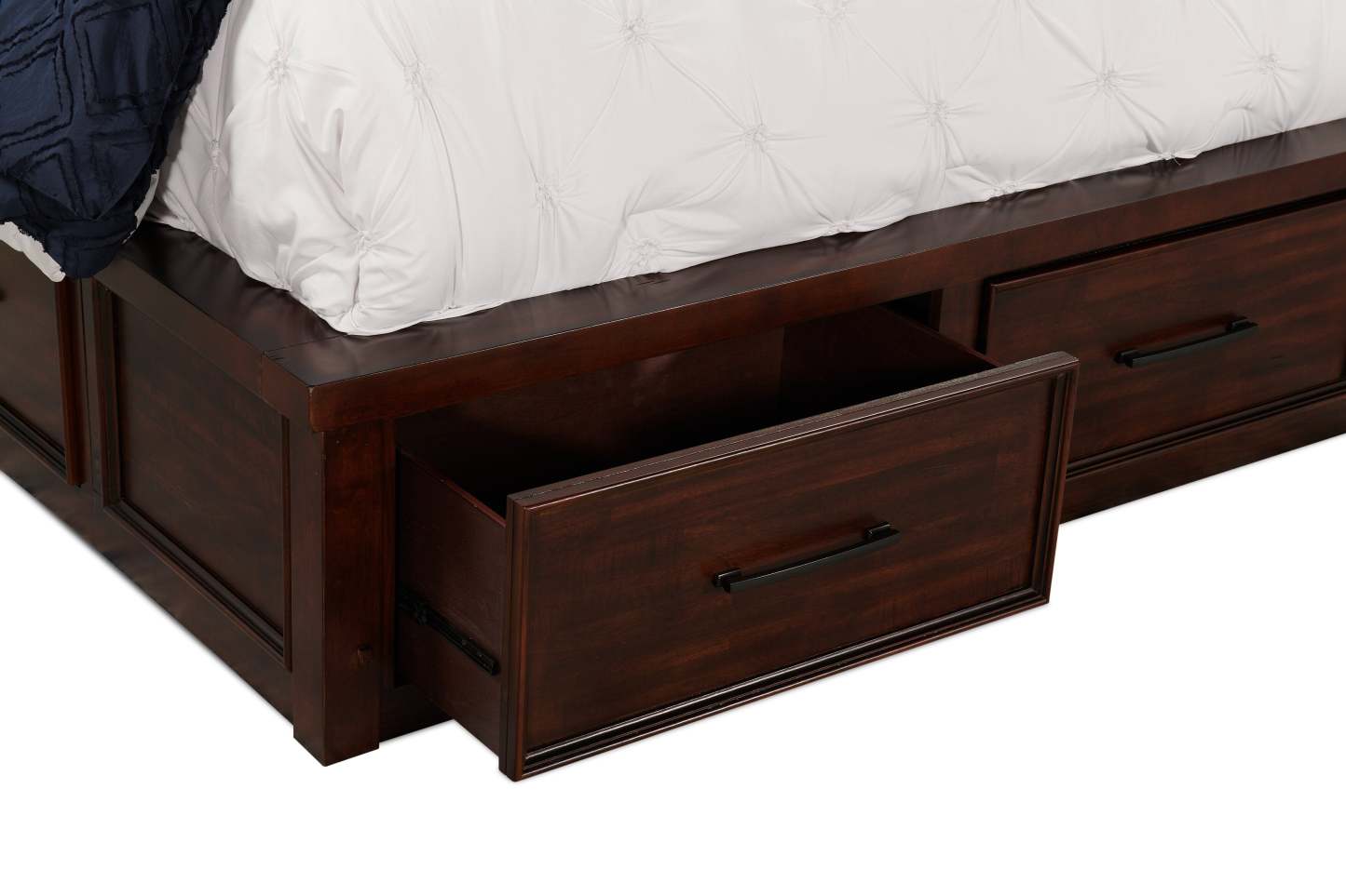 Lit plateforme de rangement Sonoma avec tête de lit et cadre de lit, brun manguier - format grand lit | Sonoma Platform Storage Bed with Headboard & Frame, Mango Brown - Queen Size