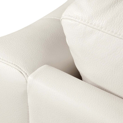 Causeuse Andi de 62 po en tissu d'apparence cuir avec capitonnage - beige