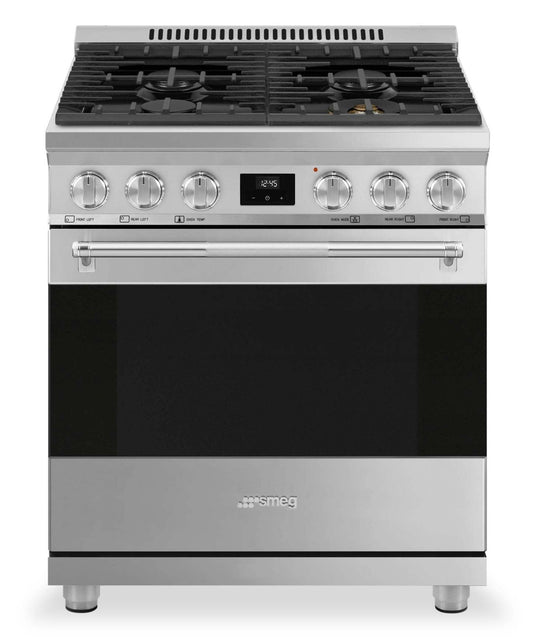 Smeg 4,6 pi3 Cuisinière professionnelle à gaz - SPR30UGMX|Cuisinière professionnelle à gaz Smeg de 4,6 pi3 - SPR30UGMX