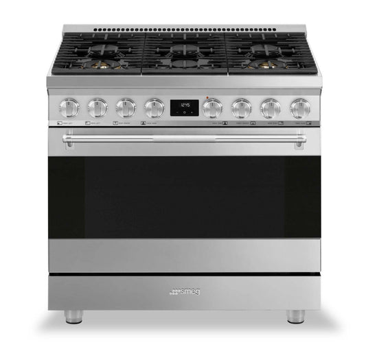 Smeg 4,6 pi3 Cuisinière professionnelle à gaz - SPR36UGMX