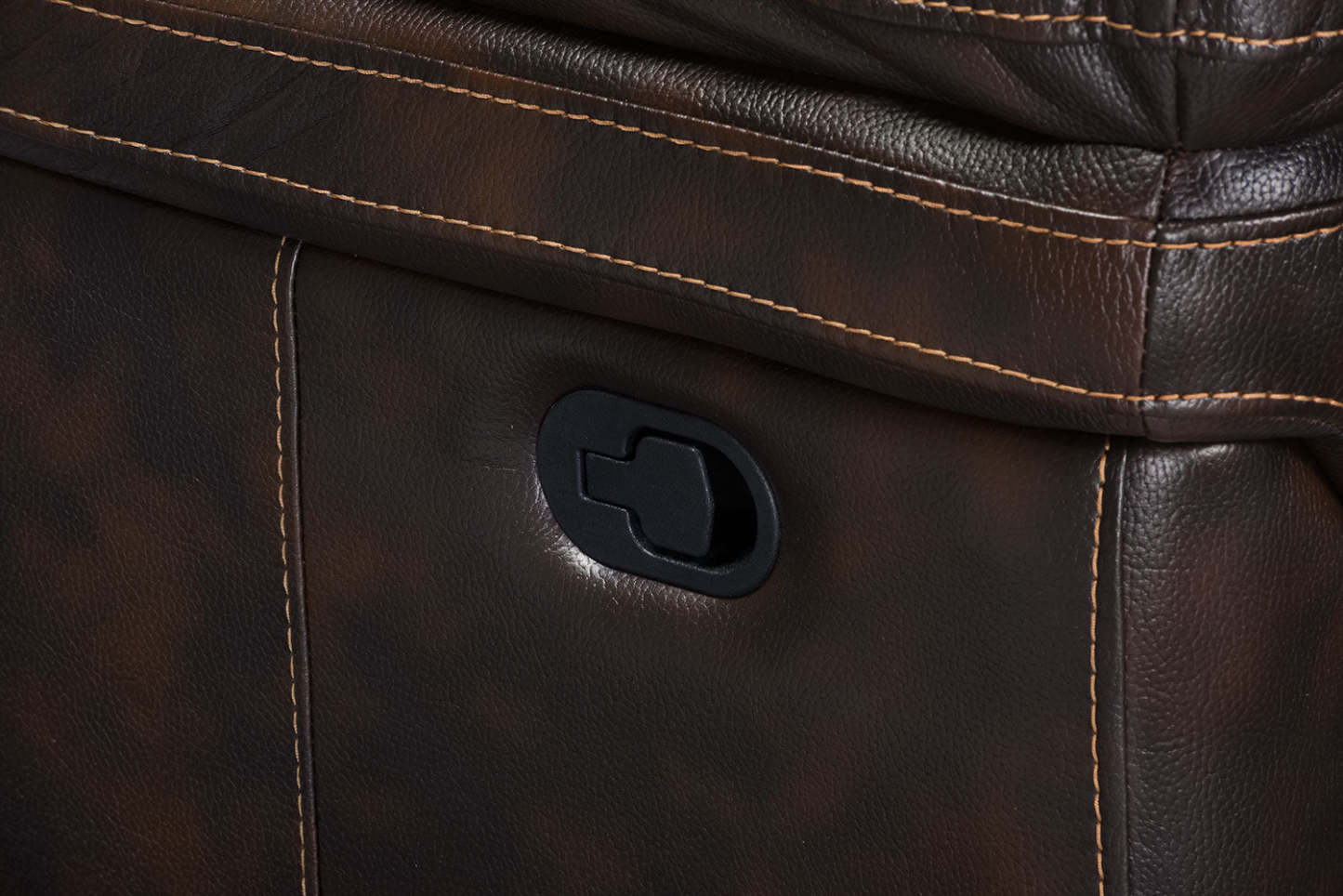 Sofa sectionnel inclinable Leo 5 pièces de style cinéma maison en similicuir avec consoles de rangement et porte-gobelets - brun noyer