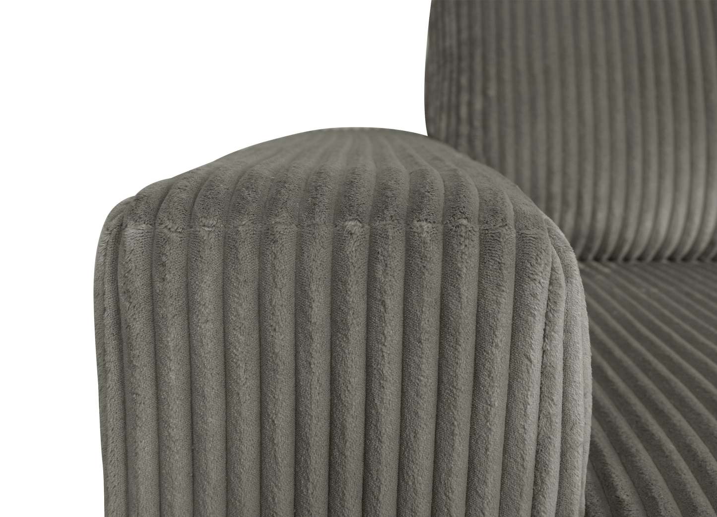 Fauteuil Stratus de 59 po en tissu de fausse fourrure avec fauteuil long à coulissement électrique - gris brouillard