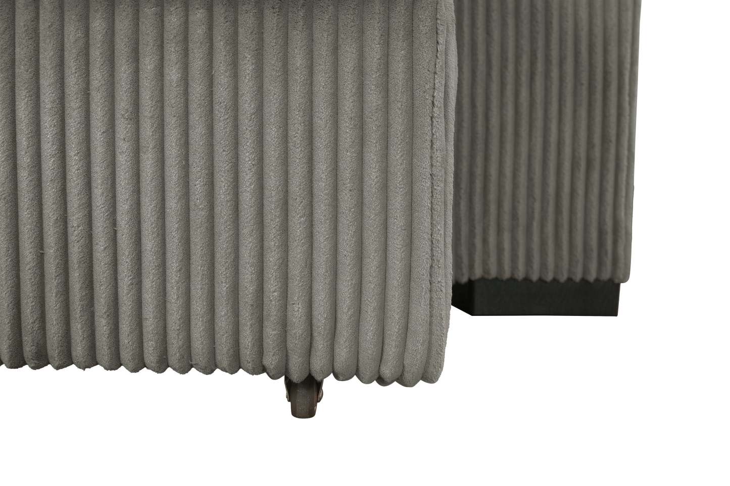 Fauteuil Stratus de 59 po en tissu de fausse fourrure avec fauteuil long à coulissement électrique - gris brouillard