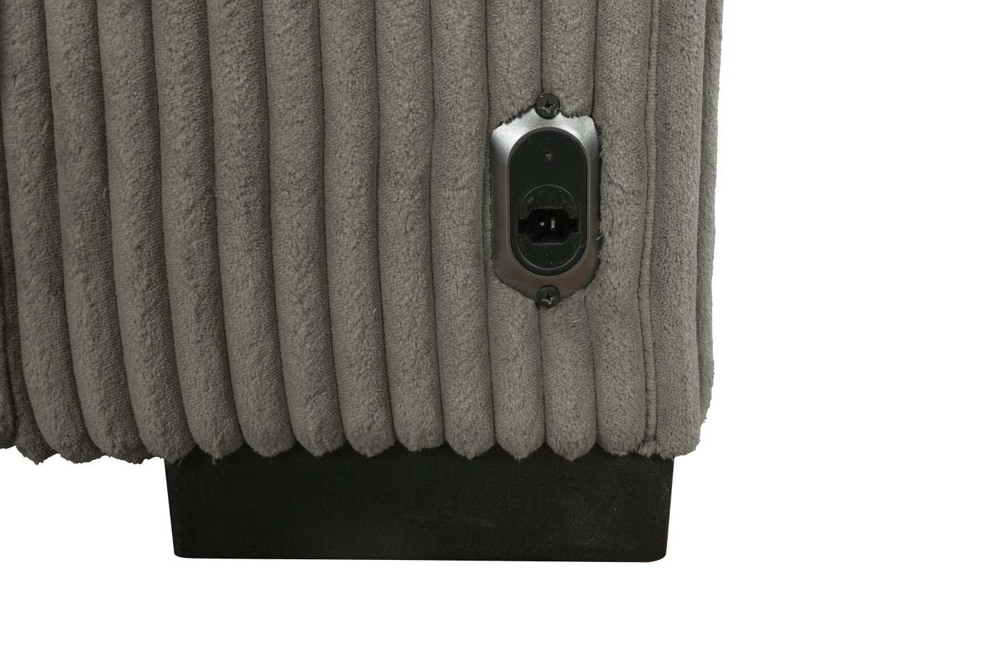 Fauteuil Stratus de 59 po en tissu de fausse fourrure avec fauteuil long à coulissement électrique - gris brouillard