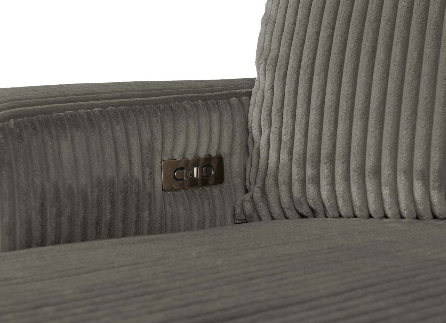 Canapé-lit pleine grandeur Stratus 108 en tissu fausse fourrure avec coulissement électrique - Gris brouillard | Canapé lit double Stratus de 108 po en tissu de fausse fourrure avec coulissement électrique - gris brouillard