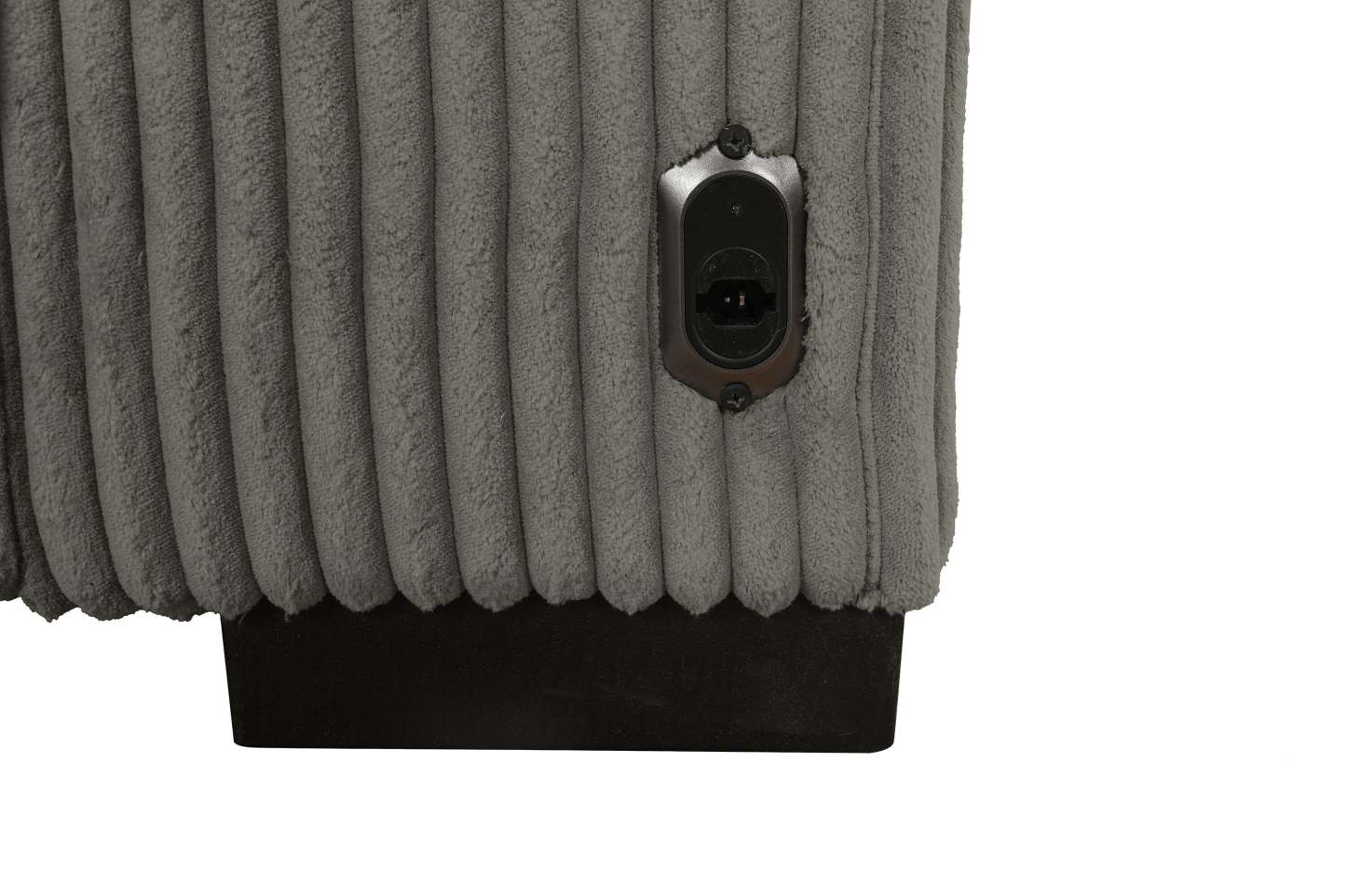 Canapé-lit pleine grandeur Stratus 108 en tissu fausse fourrure avec coulissement électrique - Gris brouillard | Canapé lit double Stratus de 108 po en tissu de fausse fourrure avec coulissement électrique - gris brouillard