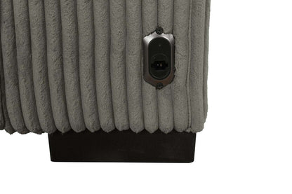 Canapé-lit pleine grandeur Stratus 108 en tissu fausse fourrure avec coulissement électrique - Gris brouillard | Canapé lit double Stratus de 108 po en tissu de fausse fourrure avec coulissement électrique - gris brouillard