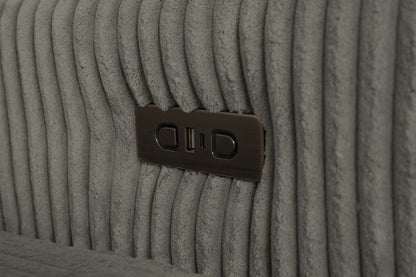 Canapé-lit pleine grandeur Stratus 108 en tissu fausse fourrure avec coulissement électrique - Gris brouillard | Canapé lit double Stratus de 108 po en tissu de fausse fourrure avec coulissement électrique - gris brouillard