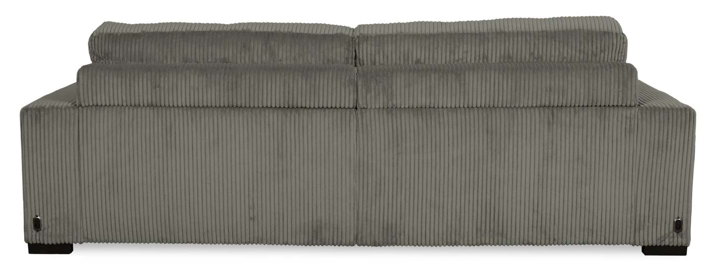 Canapé-lit pleine grandeur Stratus 108 en tissu fausse fourrure avec coulissement électrique - Gris brouillard | Canapé lit double Stratus de 108 po en tissu de fausse fourrure avec coulissement électrique - gris brouillard