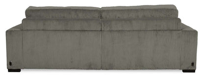 Canapé-lit pleine grandeur Stratus 108 en tissu fausse fourrure avec coulissement électrique - Gris brouillard | Canapé lit double Stratus de 108 po en tissu de fausse fourrure avec coulissement électrique - gris brouillard