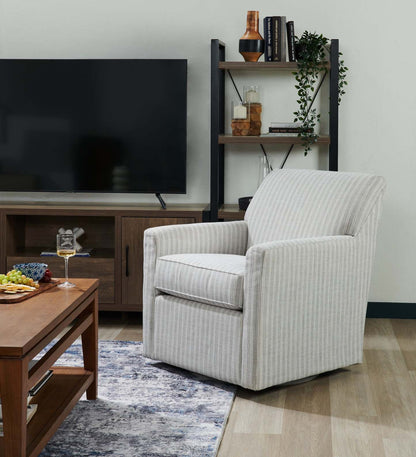 Fauteuil d'appoint pivotant personnalisable Sofa Lab de 31 po fabriqué au Canada en tissu - blanc Dolphin White | SWIV1160