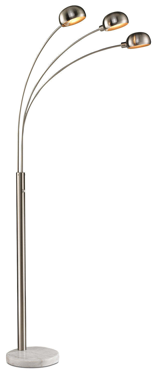 Lampadaire Arc 3 Lumières 72 Acier Brossé|Lampe à pied arquée de 72 po acier brossé à 3 ampoules