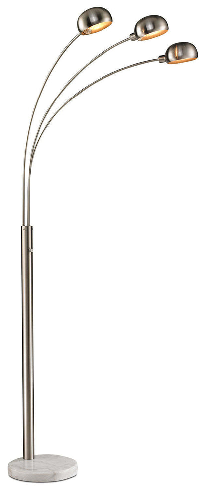 Lampadaire Arc 3 Lumières 72 Acier Brossé|Lampe à pied arquée de 72 po acier brossé à 3 ampoules