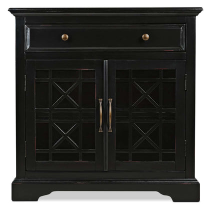 Marseille 32 Accent Cabinet with Drawer - Black|Armoire décorative Marseille de 32 po avec tiroir - noire
