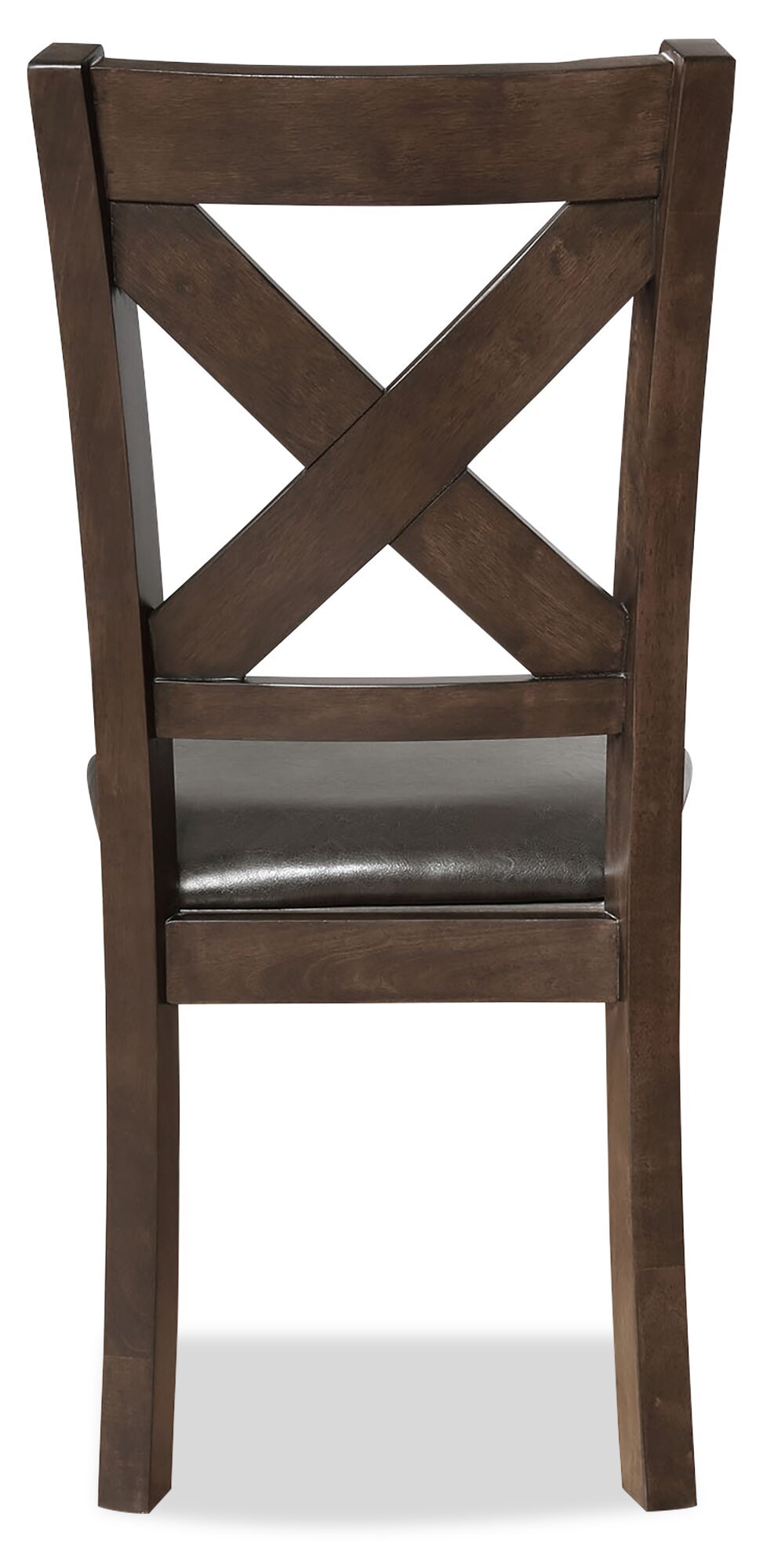Chaise de salle à manger Talia en tissu de cuir végétalien avec dossier entrecroisé - gris-brun | Talia Dining Chair with Vegan-Leather Fabric, Cross-Back - Grey/Brown