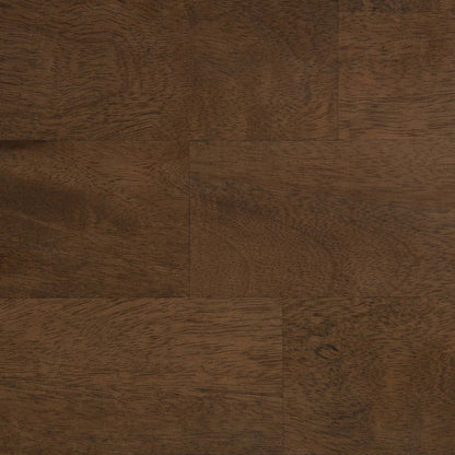 Chaise de salle à manger Talia en tissu de cuir végétalien avec dossier entrecroisé - brune