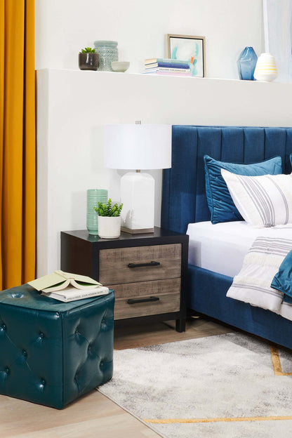 Talbott 17.5 Cube Ottoman - Teal Faux Leather|Pouf cubique Talbott de 17,5 po - similicuir bleu sarcelle