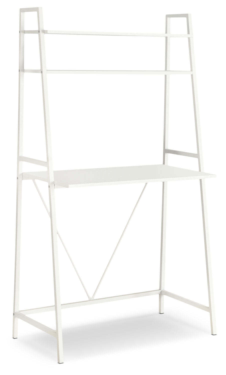 Bureau Vaxjo 32 avec tablette supérieure - Blanc|Bureau Vaxjo de 32 po avec tablette supérieure - blanc