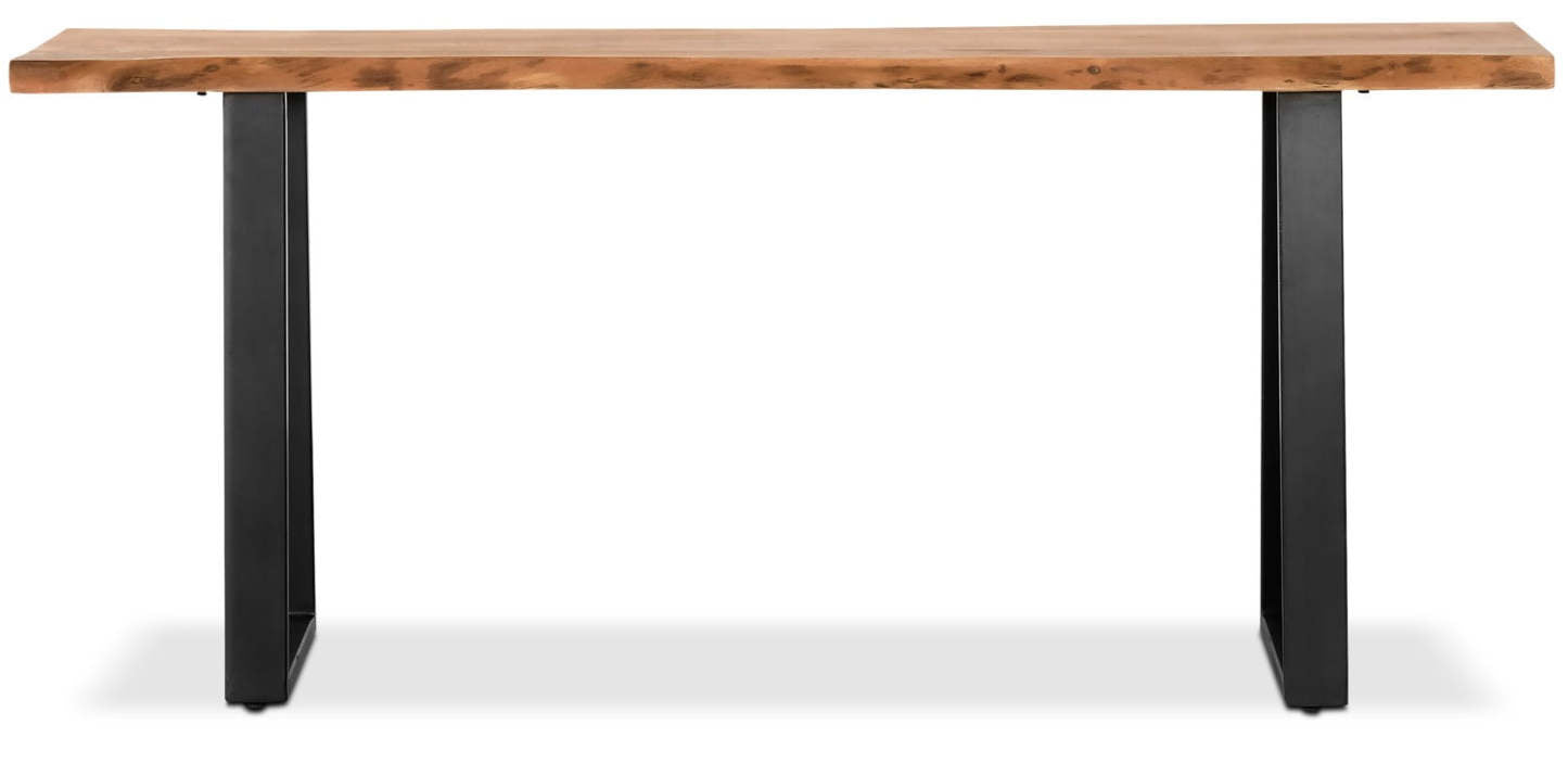 Agra 51 Rustic Sofa Table - Brown and Black with Iron Legs|Table de salon rustique Agra de 51 po - brune et noire avec pattes en fer