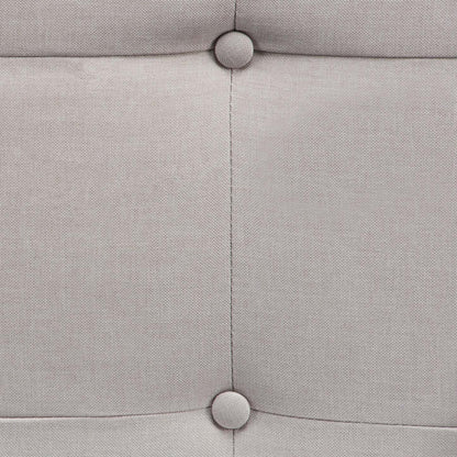 Lit rembourré Tara en tissu d'apparence lin beige, capitonné avec boutons - Pleine grandeur | Lit rembourré Tara en tissu d'apparence lin beige avec capitonnage à boutons - format lit double
