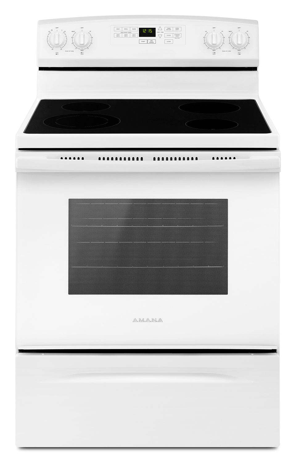 Cuisinière électrique Amana de 4,8 pi3 avec autonettoyage - blanche - YAER6603SFW | Amana 4,8 Cu. Fort. Cuisinière électrique avec autonettoyage - Blanc - YAER6603SFW