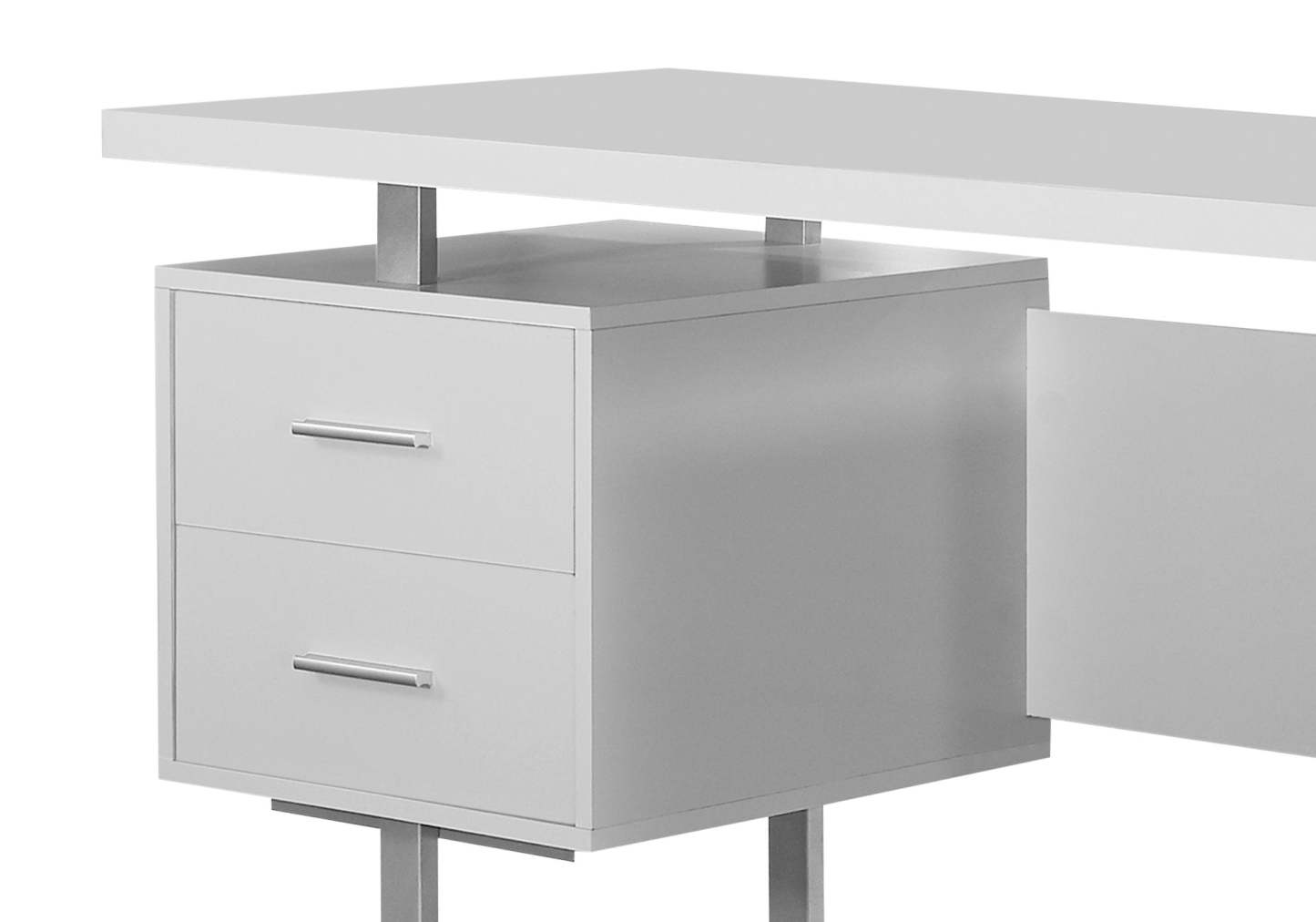 Bureau réversible Teagan 60 avec 3 tiroirs - Blanc|Bureau réversible Teagan de 60 po à 3 tiroirs - blanc