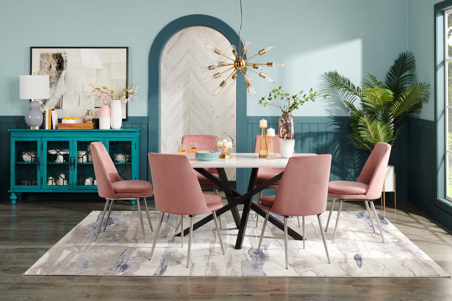 Lampe de table Giada de Kort & Co. de 26,75 po en céramique, grise et dorée