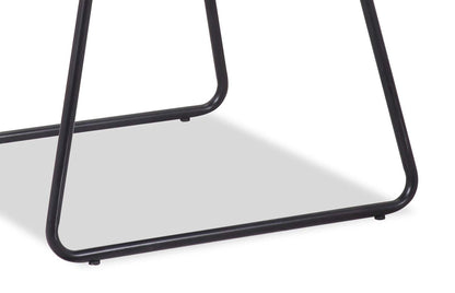 Chaise de salle à manger Tess en tissu d’apparence cuir et en métal - grise