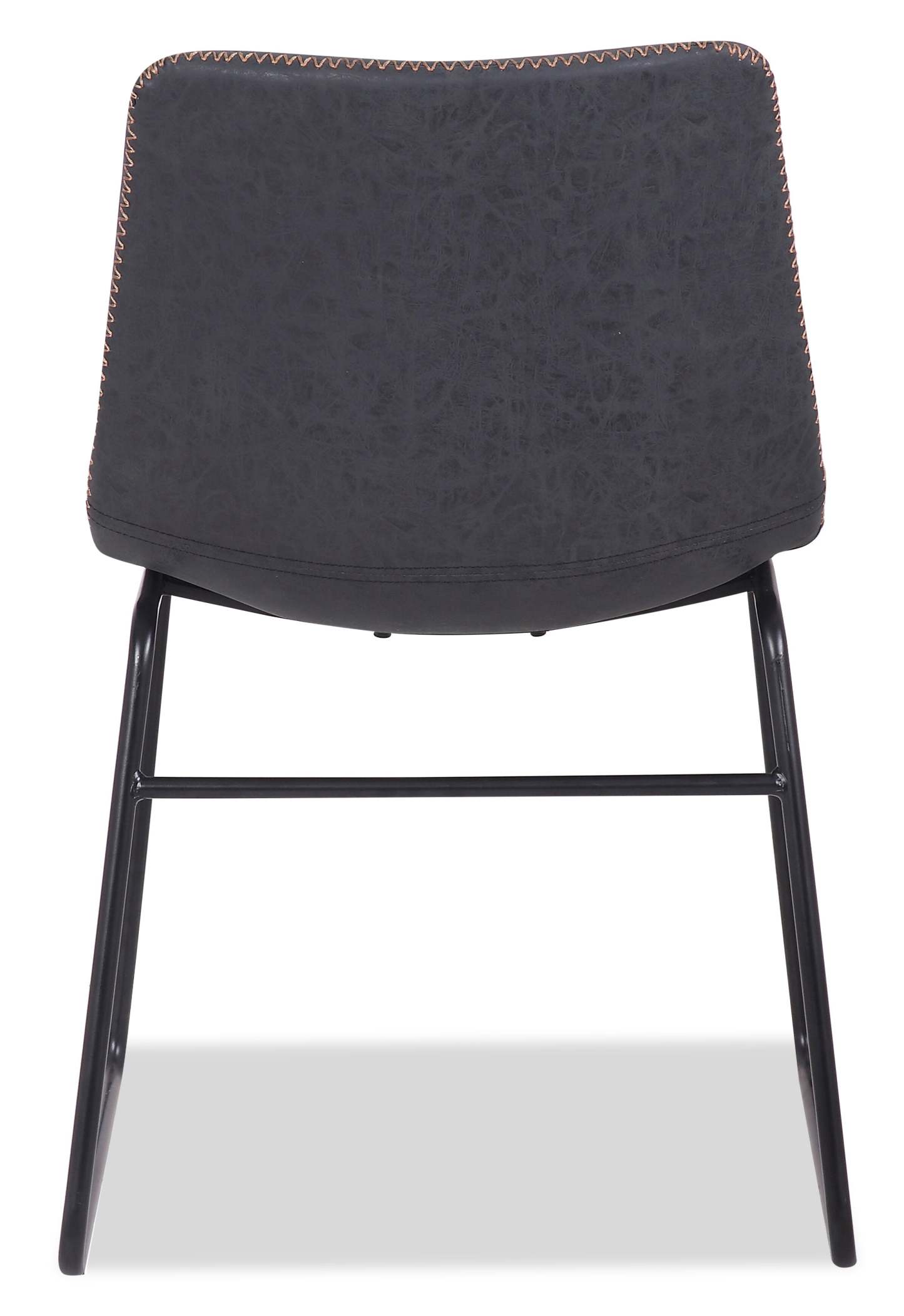 Chaise de salle à manger Tess en tissu d’apparence cuir et en métal - grise