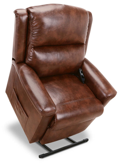 486 Leather-Look Fabric 3-Position Power Lift Chair – Mocha|Fauteuil à levage électrique en tissu simili cuir 486 à 3 positions - moka