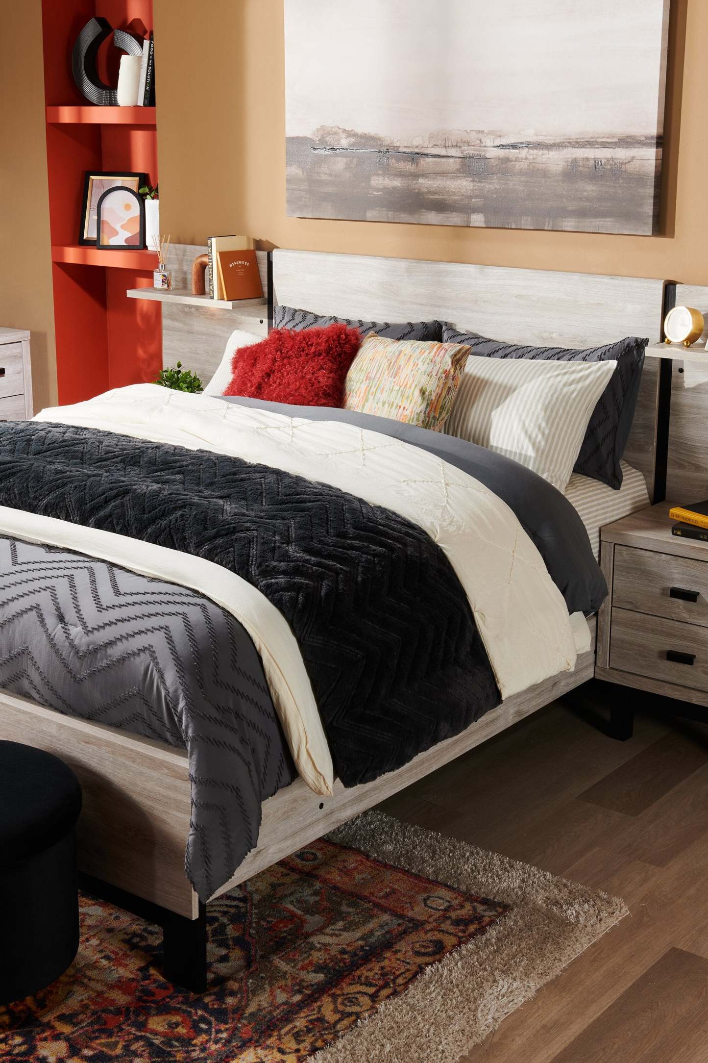 Tilda 3-Piece Full/Queen Comforter Set - Charcoal | Ensemble d'édredon Tilda 3 pièces pour lit double ou grand lit - anthracite