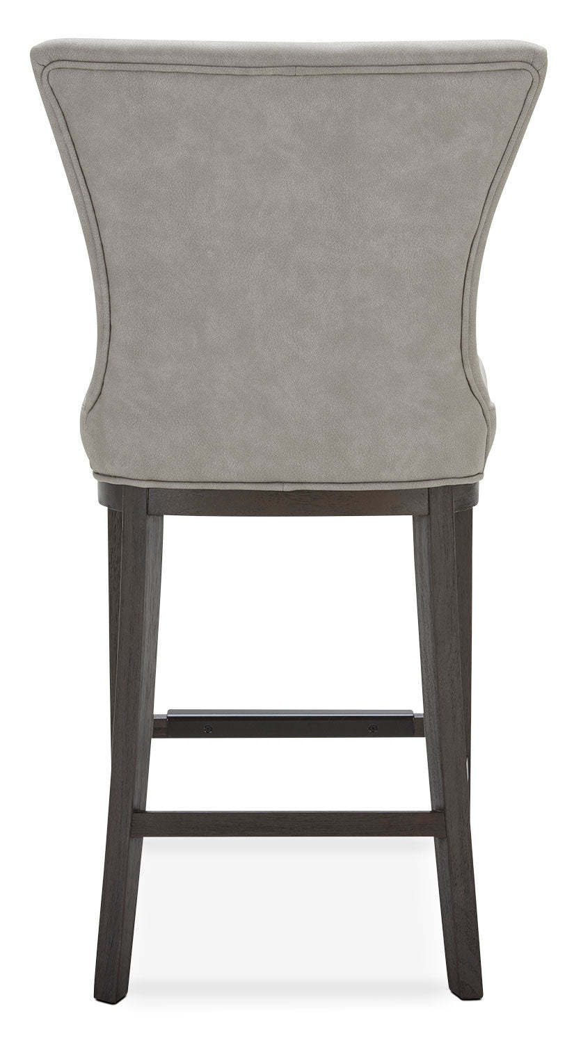 Tabouret à hauteur de comptoir Quinn avec tissu en cuir végétalien - Taupe | Tabouret Quinn de hauteur comptoir en tissu de cuir végétalien - taupe