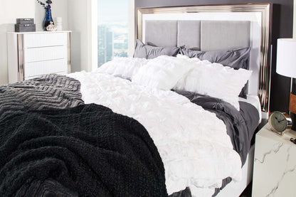 Ensemble d'édredon Tilda 3 pièces pour très grand lit - Charbon | Ensemble d'édredon Tilda 3 pièces pour très grand lit - Gris foncé