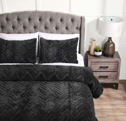 Tilda 3-Piece Full/Queen Comforter Set - Charcoal | Ensemble d'édredon Tilda 3 pièces pour lit double ou grand lit - anthracite