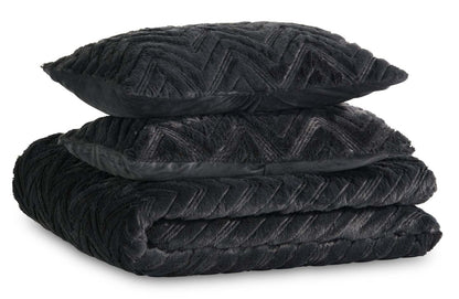 Tilda 3-Piece Full/Queen Comforter Set - Charcoal | Ensemble d'édredon Tilda 3 pièces pour lit double ou grand lit - anthracite