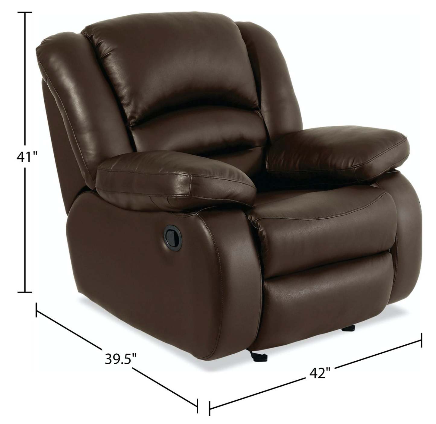 Toreno 42 Fauteuil berçant inclinable en cuir véritable - brun