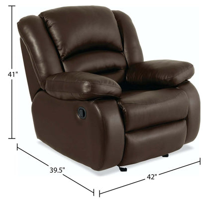 Toreno 42 Fauteuil berçant inclinable en cuir véritable - brun