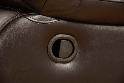 Toreno 64 Genuine Leather Reclining Loveseat - Brown | Causeuse inclinable Toreno de 64 po en cuir véritable - brune