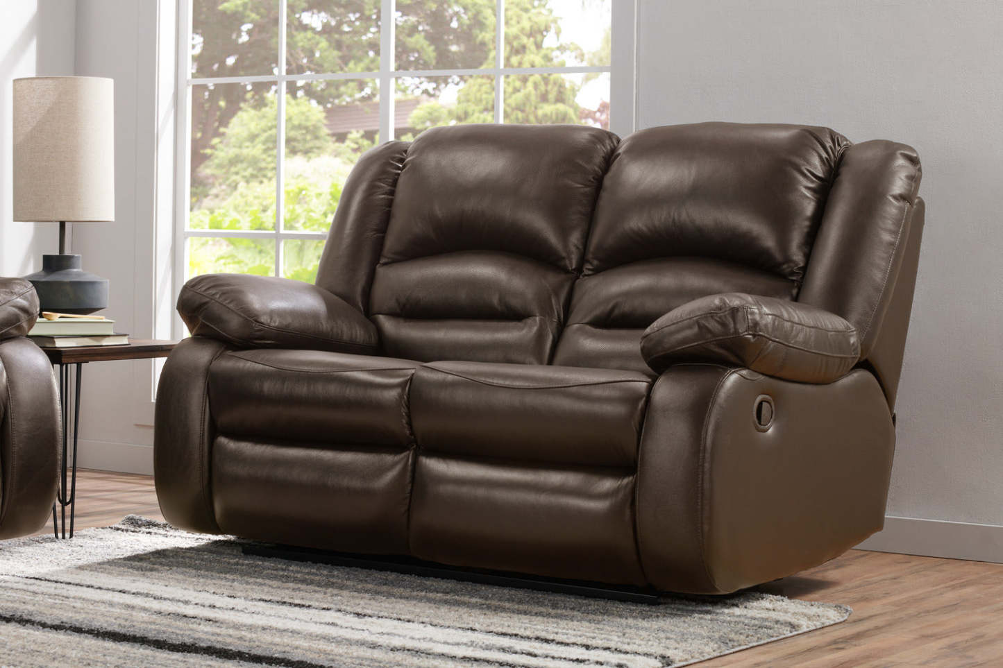 Toreno 64 Genuine Leather Reclining Loveseat - Brown | Causeuse inclinable Toreno de 64 po en cuir véritable - brune