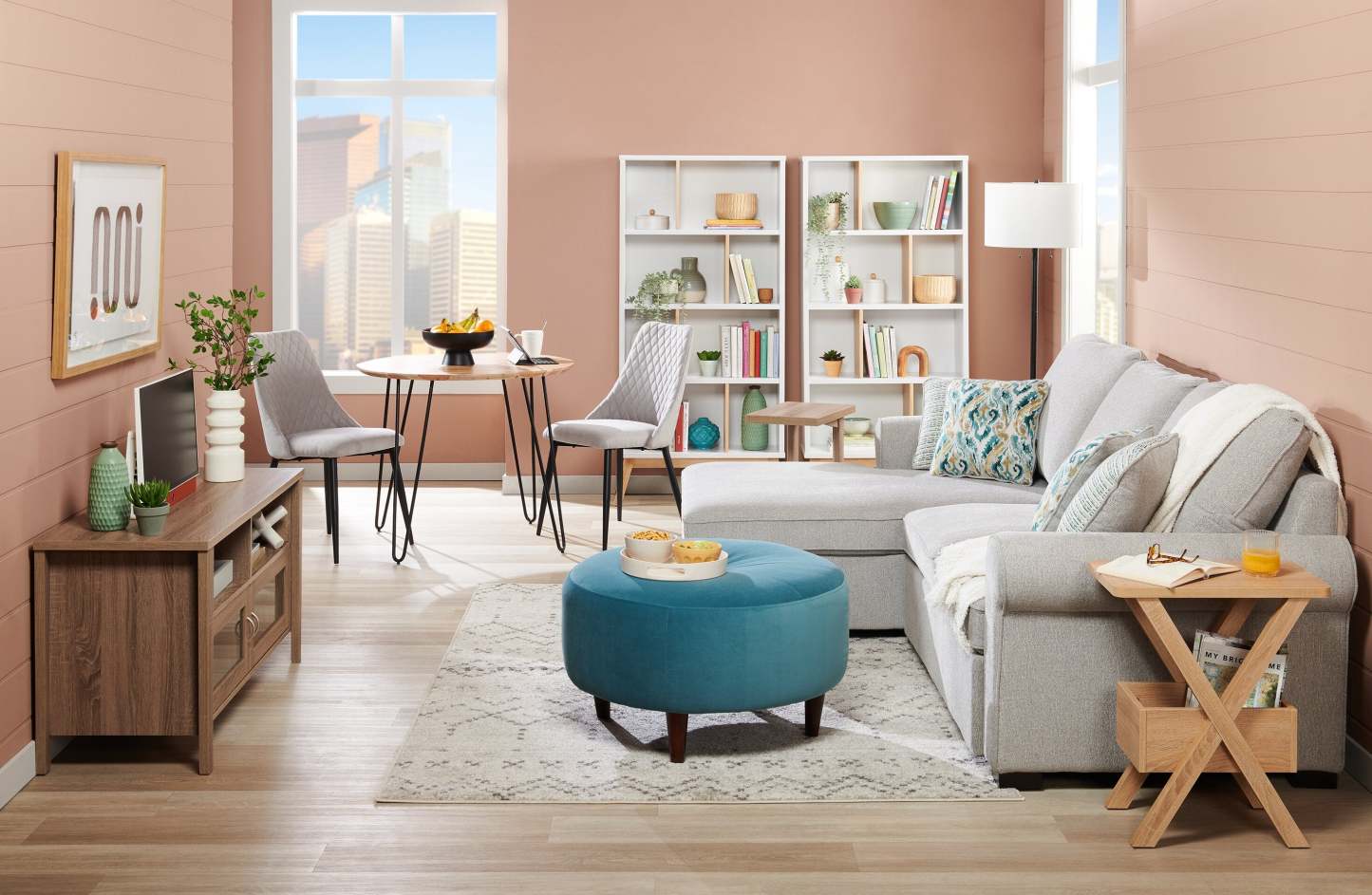 Table de fauteuil Torry de 11,5 po avec compartiment - taupe