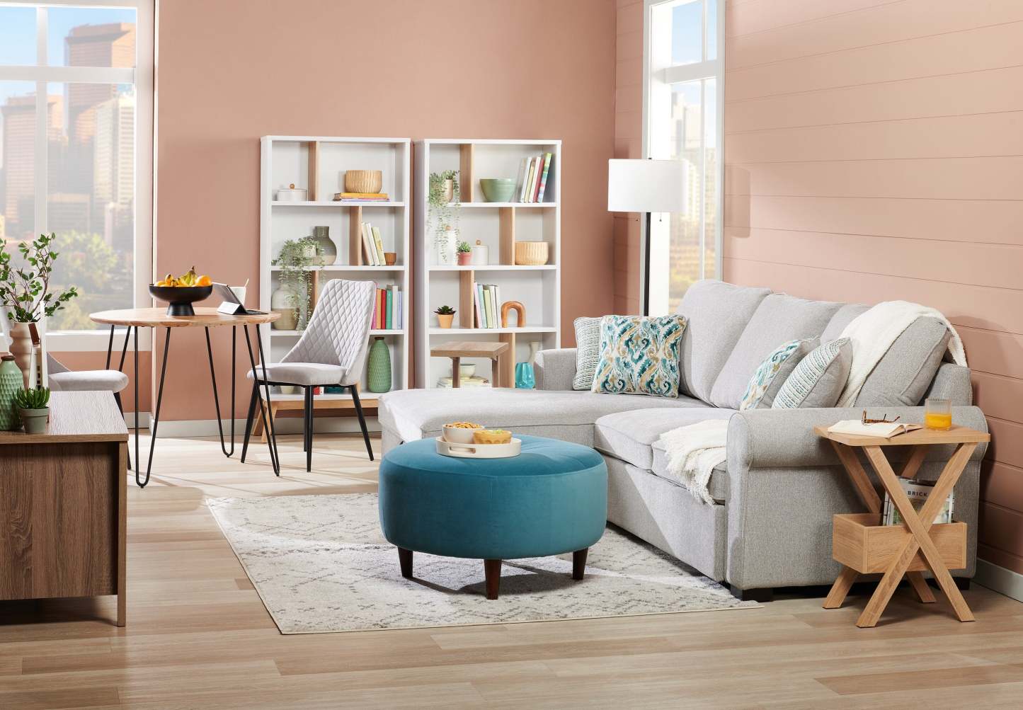 Table de fauteuil Torry de 11,5 po avec compartiment - taupe