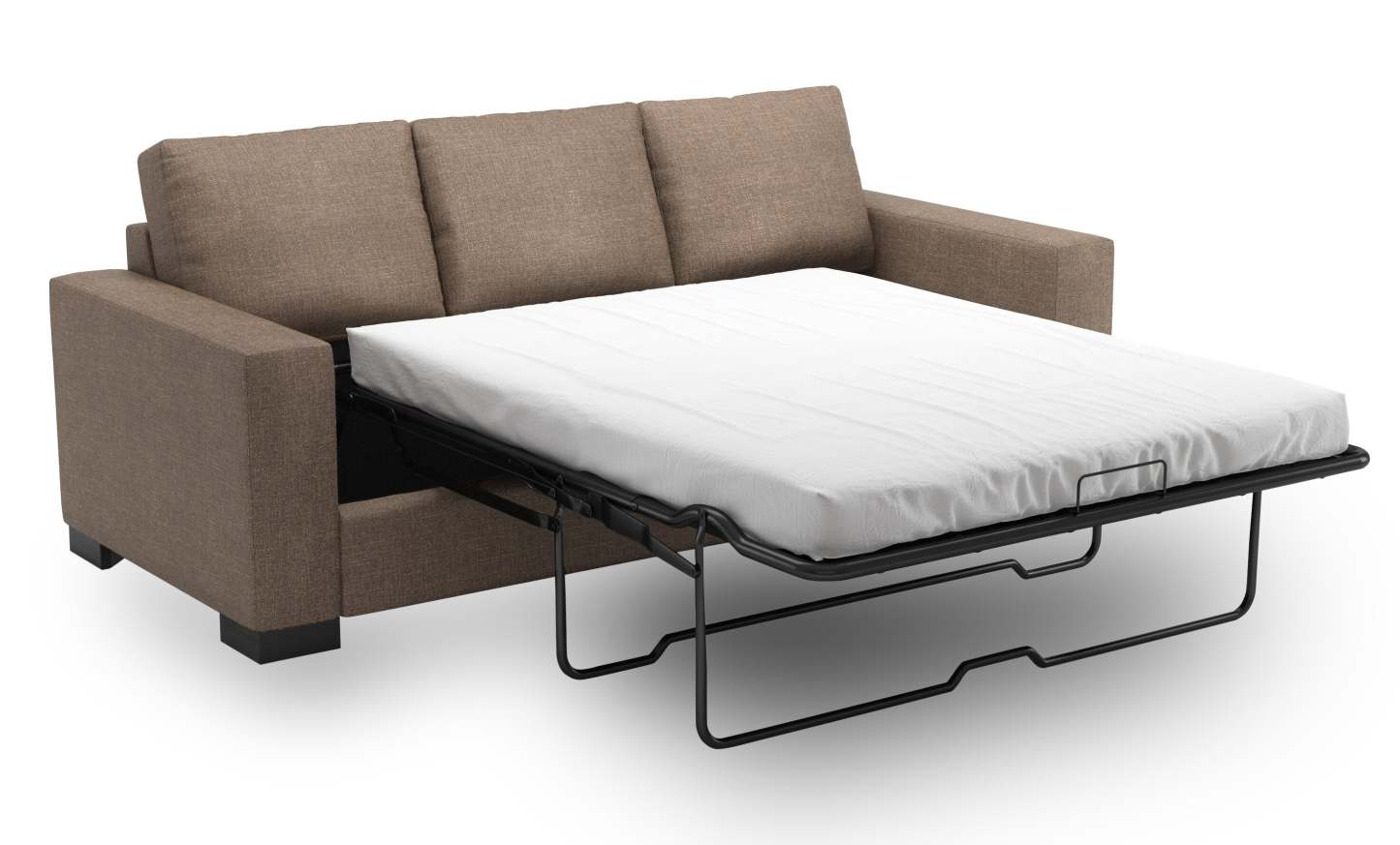 Fabriqué au Canada Canapé Personnalisable Sofa Lab Track 85 en Tissu d'Apparence Lin Canapé-Lit avec Accoudoirs en Piste - Brun Luna Praline | Canapé-lit Track de Sofa Lab de 85 po fabriqué au Canada en tissu d'apparence lin - brun Luna Praline | TR602591