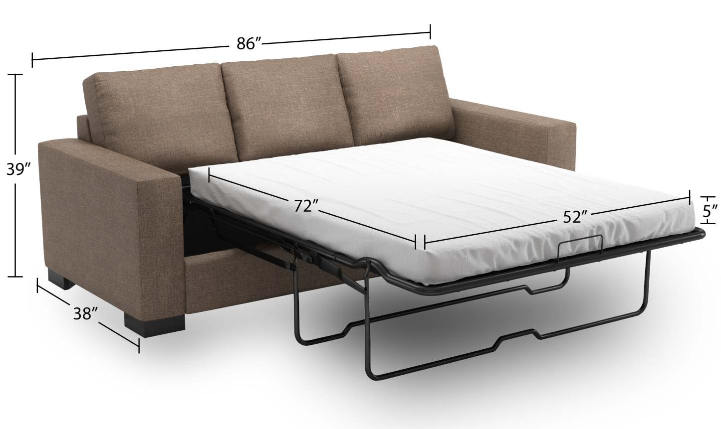 Fabriqué au Canada Canapé Personnalisable Sofa Lab Track 85 en Tissu d'Apparence Lin Canapé-Lit avec Accoudoirs en Piste - Brun Luna Praline | Canapé-lit Track de Sofa Lab de 85 po fabriqué au Canada en tissu d'apparence lin - brun Luna Praline | TR602591