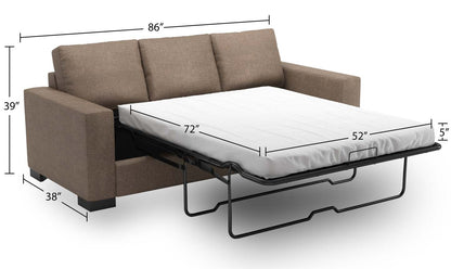 Fabriqué au Canada Canapé Personnalisable Sofa Lab Track 85 en Tissu d'Apparence Lin Canapé-Lit avec Accoudoirs en Piste - Brun Luna Praline | Canapé-lit Track de Sofa Lab de 85 po fabriqué au Canada en tissu d'apparence lin - brun Luna Praline | TR602591
